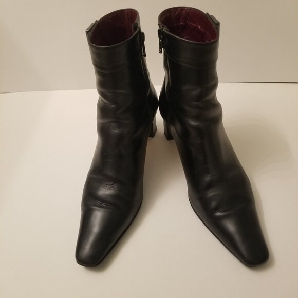 Coach Black Leather Ankle Boots  size 8 - Picture 3 of 5